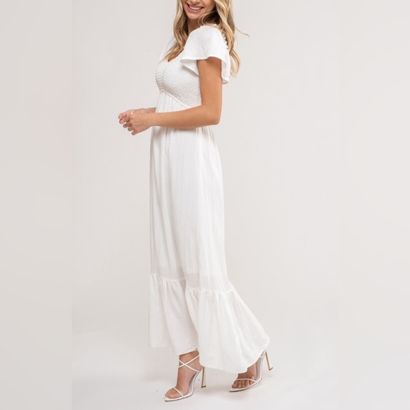 August Sky White Midi Dress - Picture 2 of 9